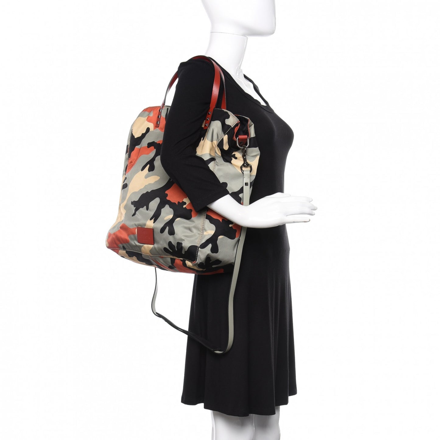 Nylon Camouflage Rockstud Tote Multicolor