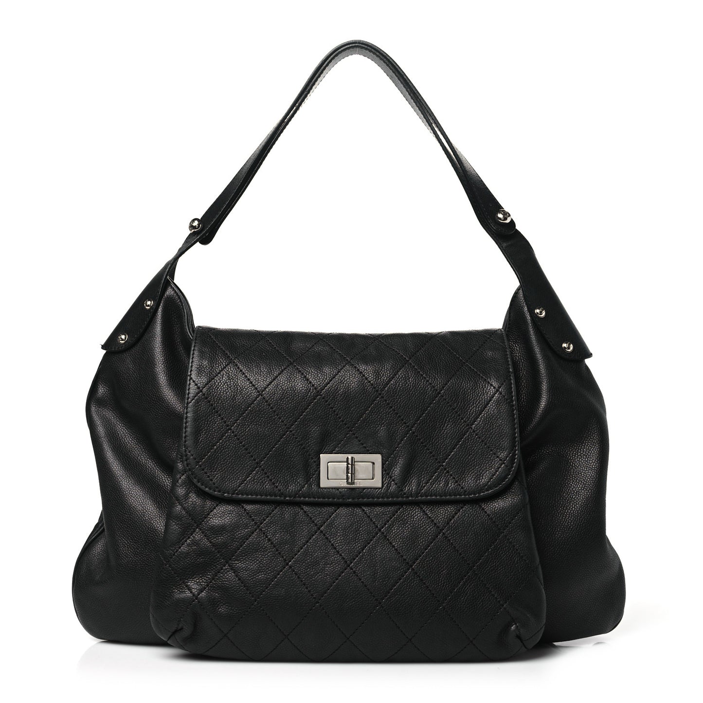 Caviar Stitched Pocket In The City Hobo Black
