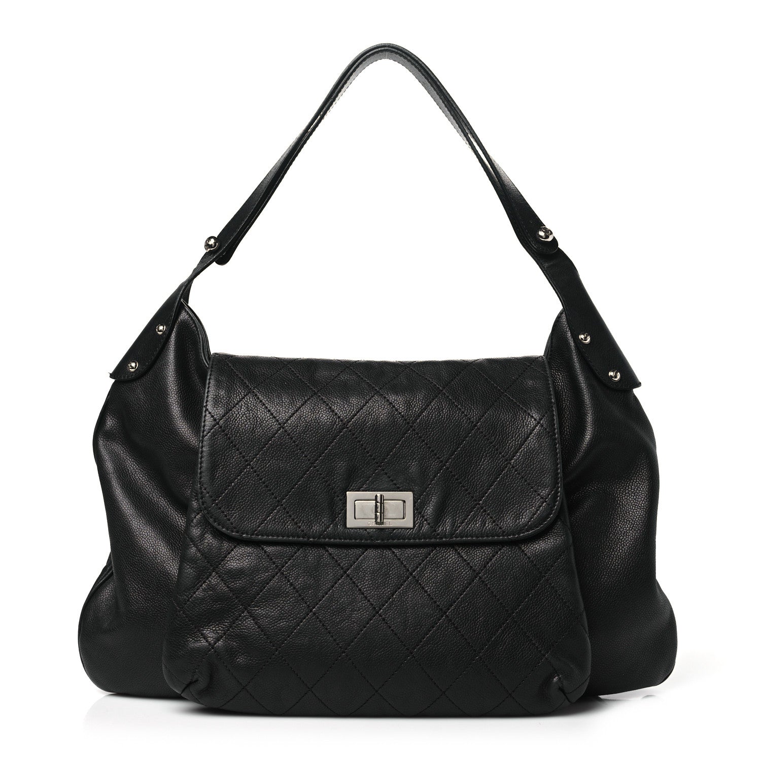 Chanel Caviar Stitched Pocket In The City Hobo Black 1 of 14