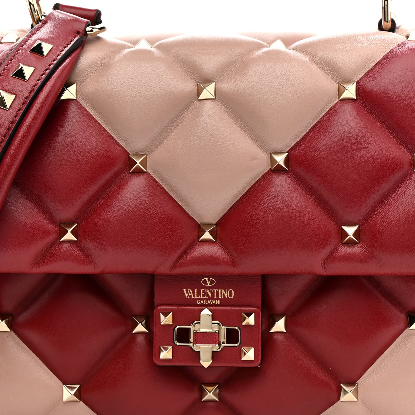 Nappa Medium Candystud Top Handle Bag Poudre Rubino
