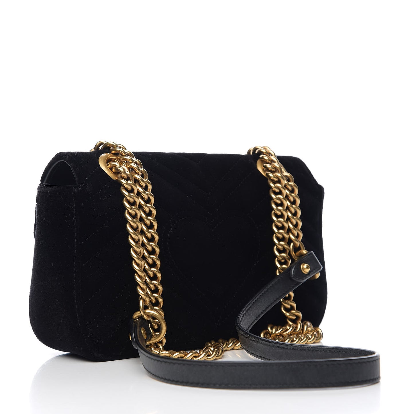 Velvet Matelasse Mini GG Marmont Shoulder Bag Black