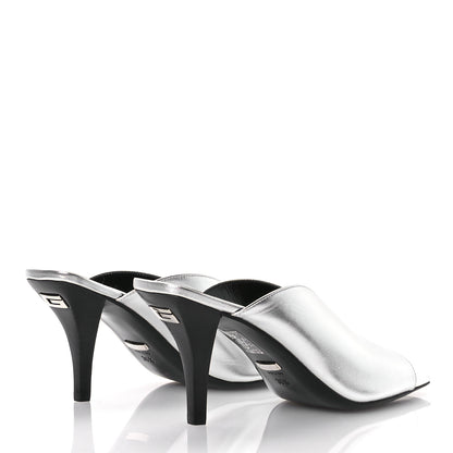 Gucci Metallic Nappa Silk Square G Slide Sandals  36.5 Argento 4 of 9
