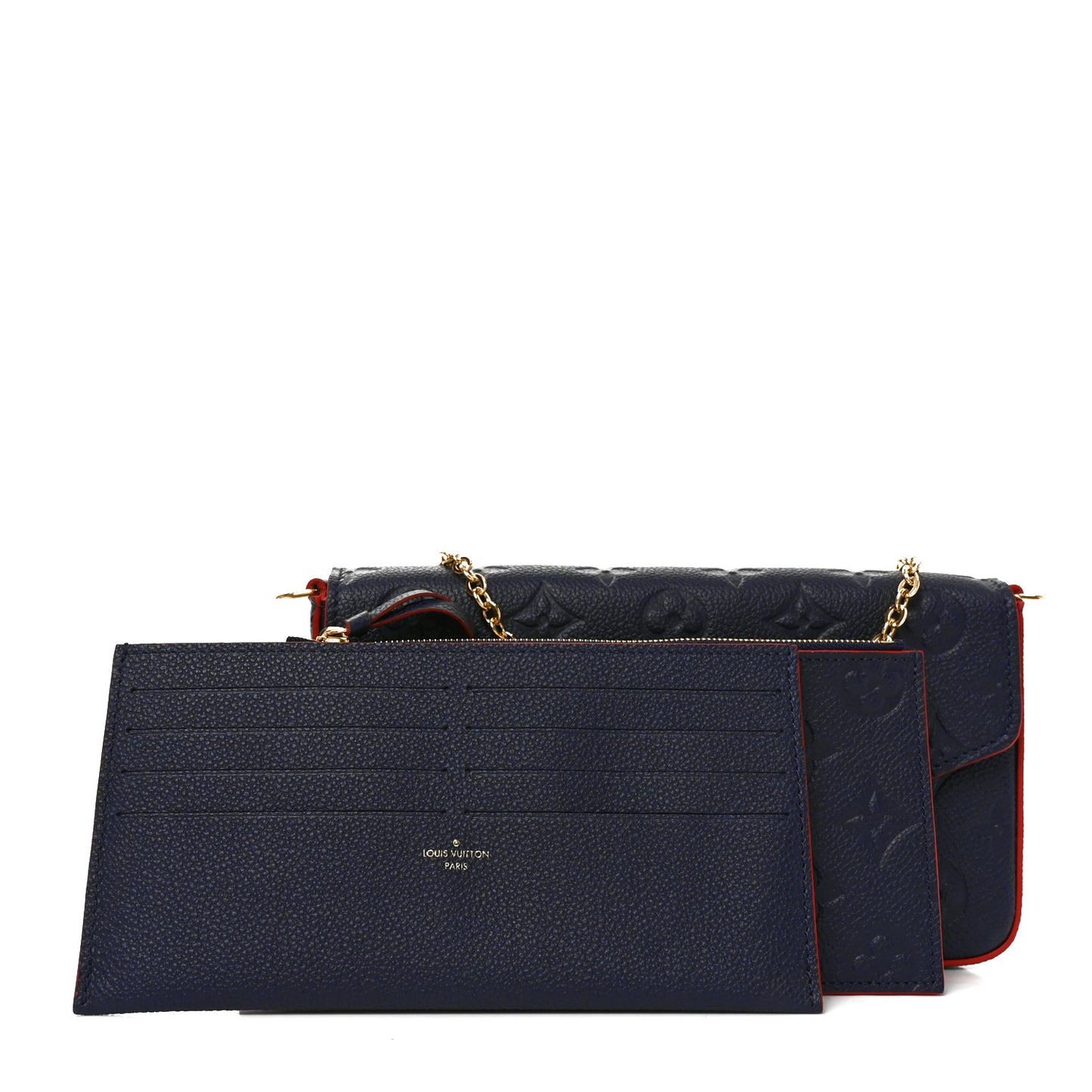 Empreinte Pochette Felicie Chain Wallet Marine Rouge