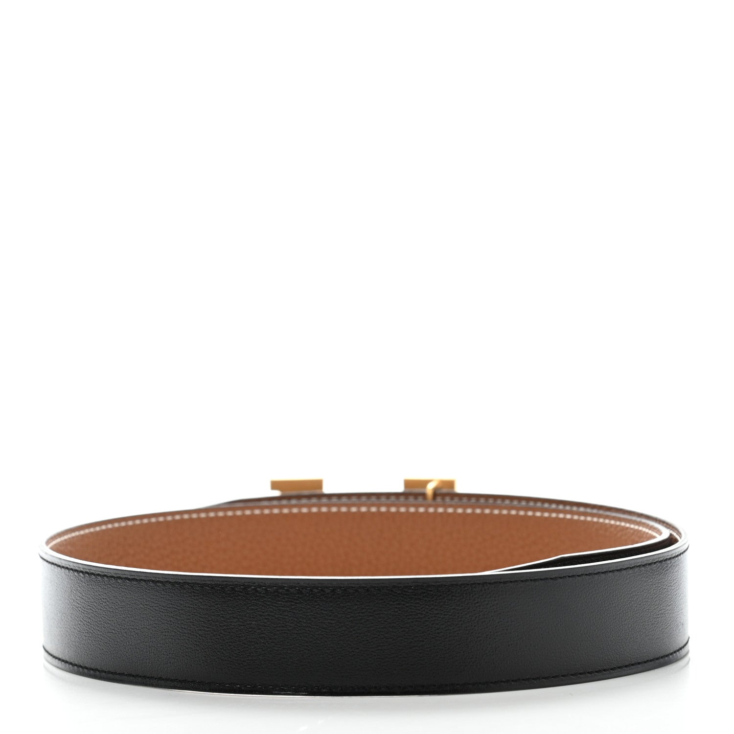 Hermes Box Togo 32mm H Belt 75 Black Gold 2 of 6