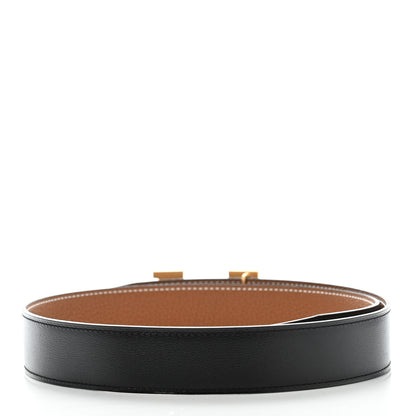 Hermes Box Togo 32mm H Belt 75 Black Gold 2 of 6