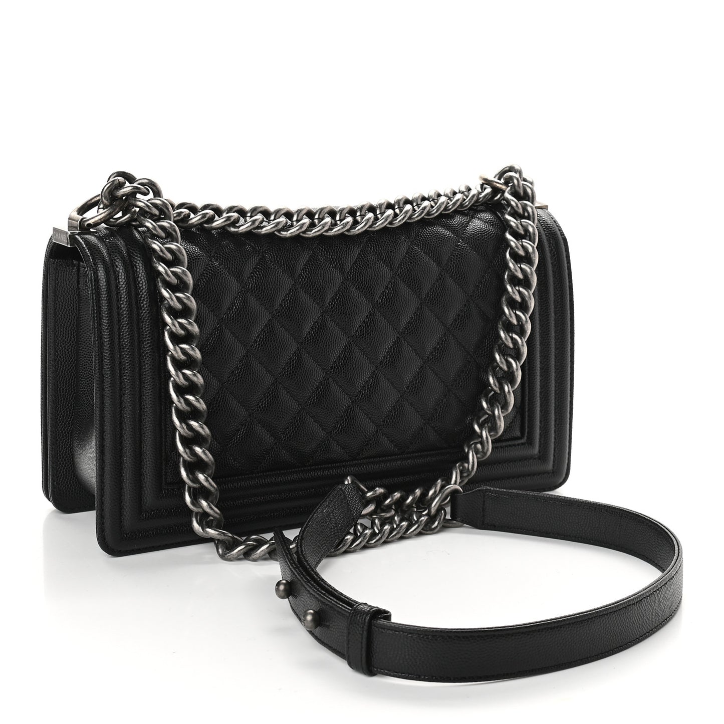 Caviar Quilted Medium Boy Flap Black