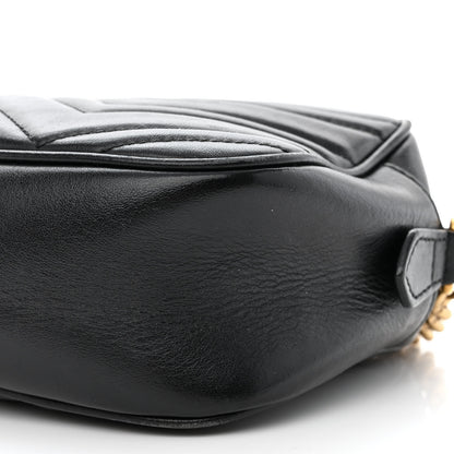 Gucci Calfskin Matelasse Small GG Marmont Chain Shoulder Bag Black 12 of 14