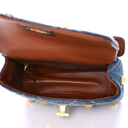 Valentino Garavani Denim Medium Roman Stud Shoulder Bag Light Denim Selleria 5 of 11