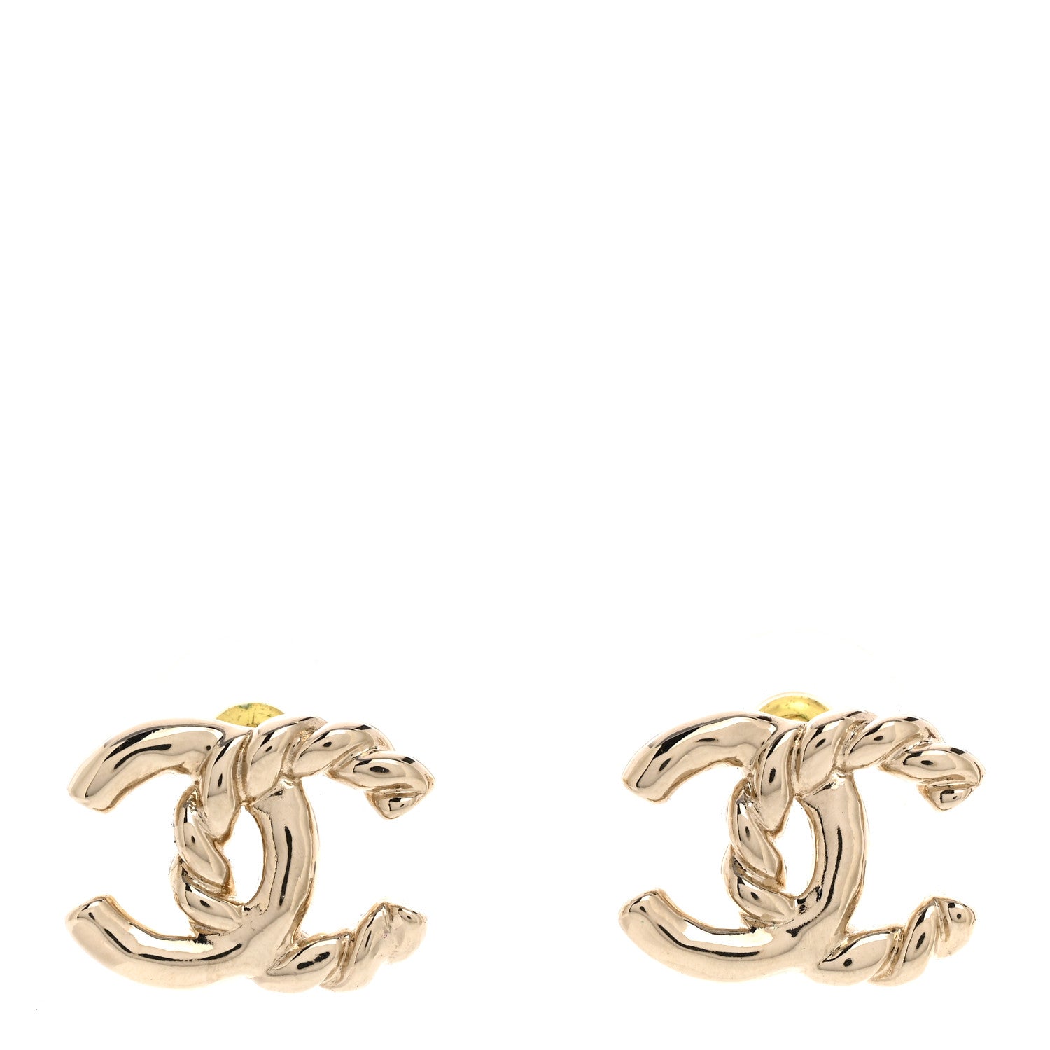Chanel Twisted CC Earrings Gold 1 of 5