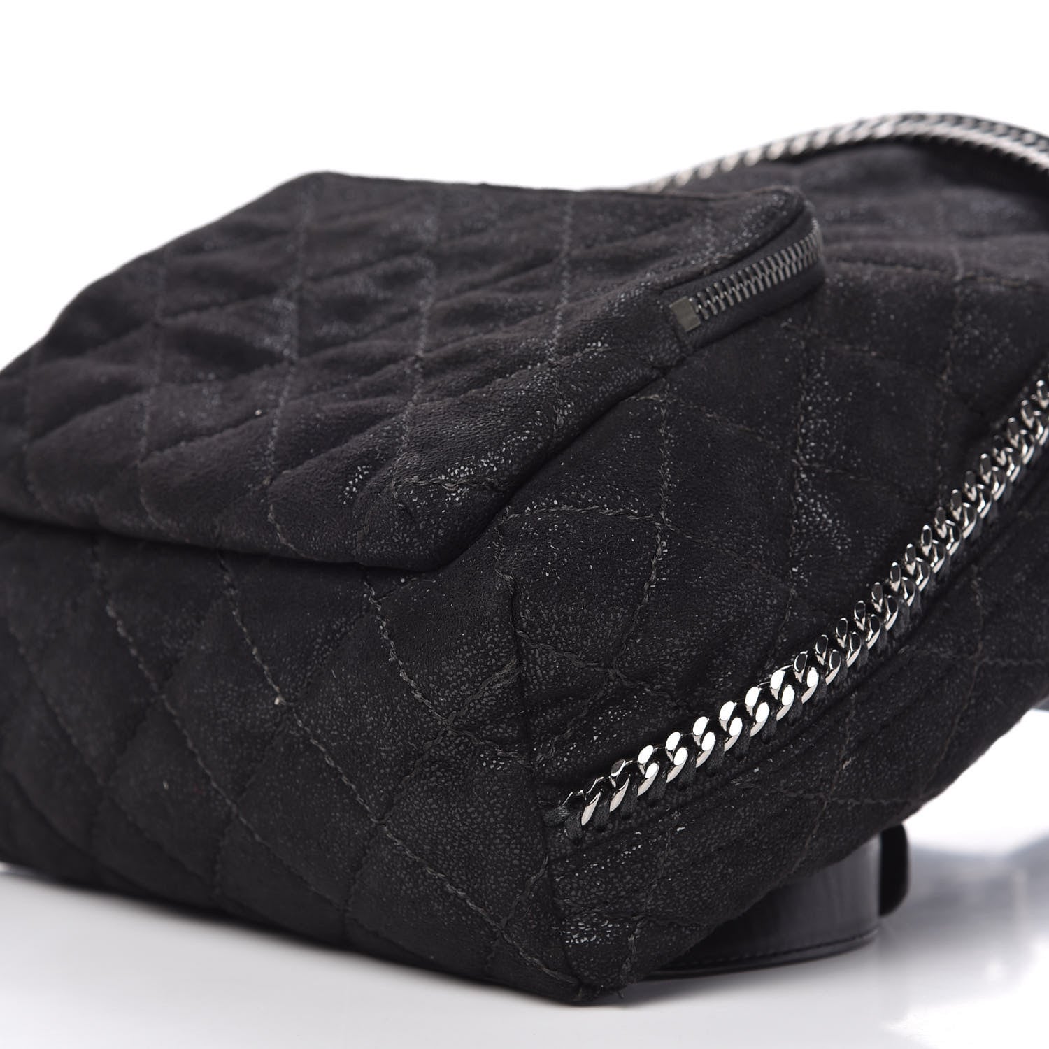 Stella McCartney Shaggy Deer Quilted Small Falabella Backpack Black 7 of 8