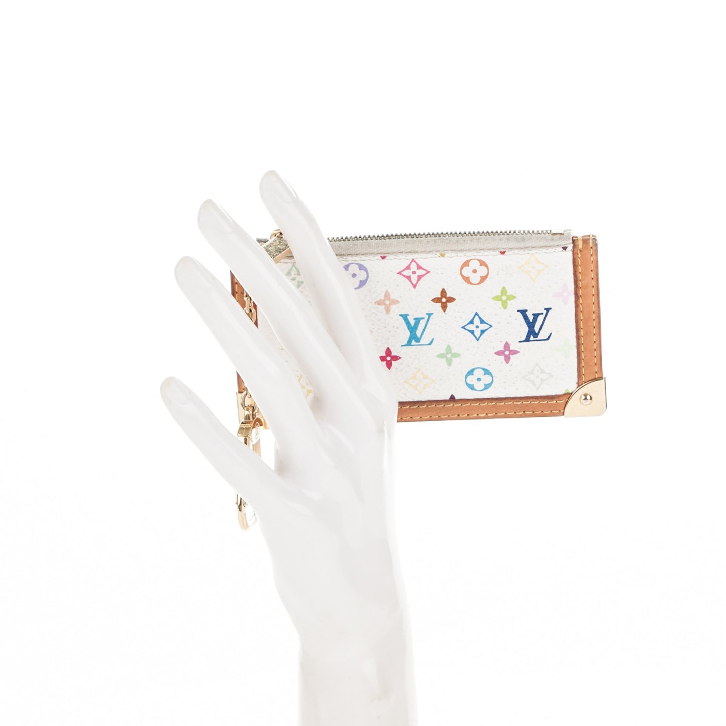 Monogram Multicolor Key Pouch White