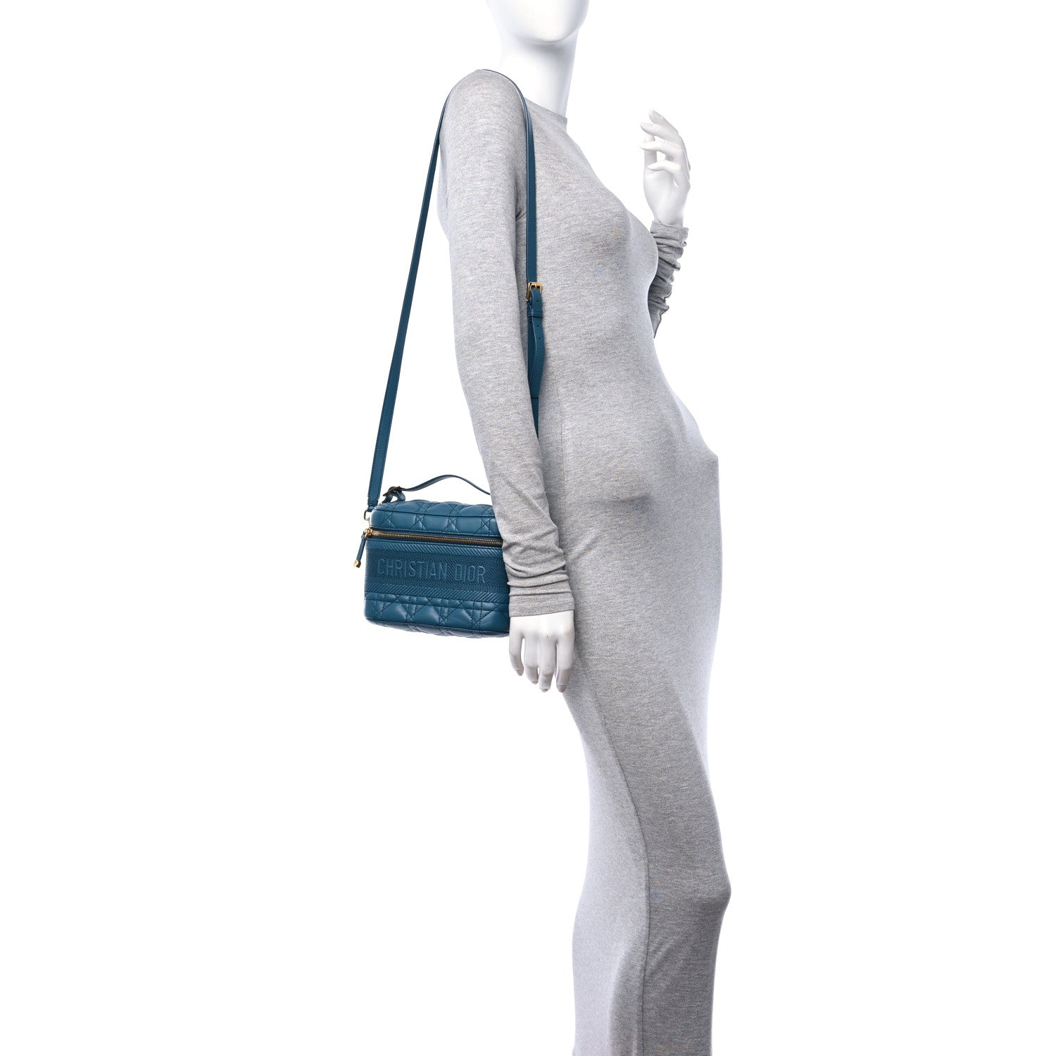 Christian Dior Lambskin Cannage Small Diortravel Vanity Case Deep Ocean 2 of 11