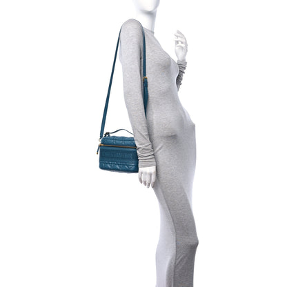 Christian Dior Lambskin Cannage Small Diortravel Vanity Case Deep Ocean 2 of 11