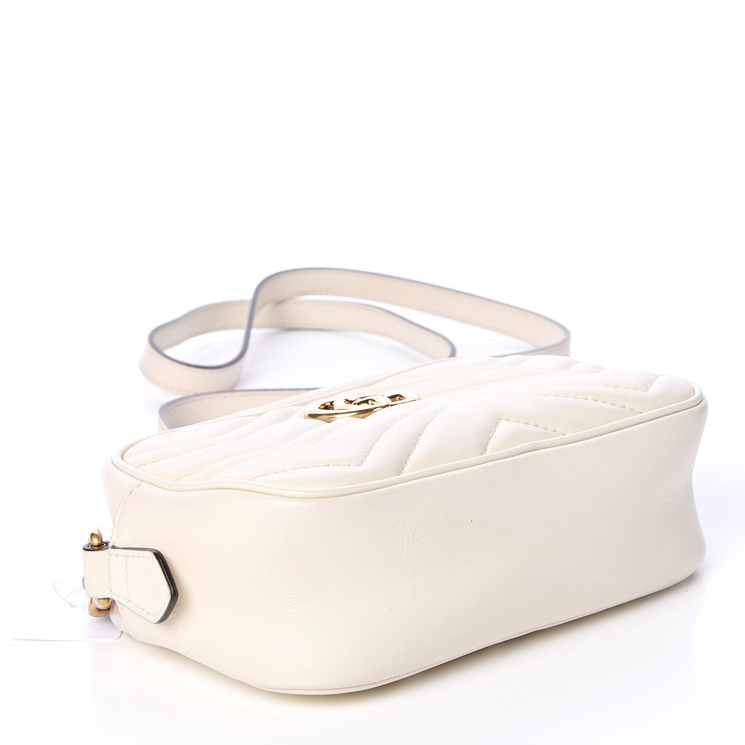 Gucci Calfskin Matelasse Mini GG Marmont Chain Shoulder Bag White 3 of 11