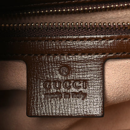 Gucci GG Supreme Monogram Azalea Calfskin Web Small Jackie 1961 Hobo Beige Ebony Brown Sugar 6 of 9