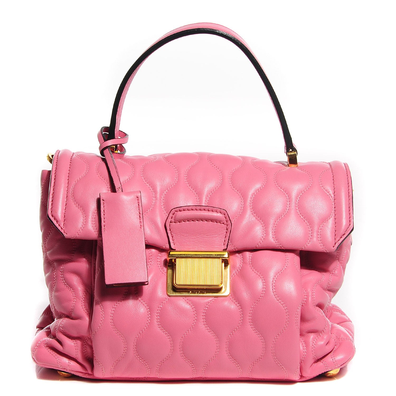 Miu Miu Nappa Padded Top Handle Bag Geranio 11 of 20