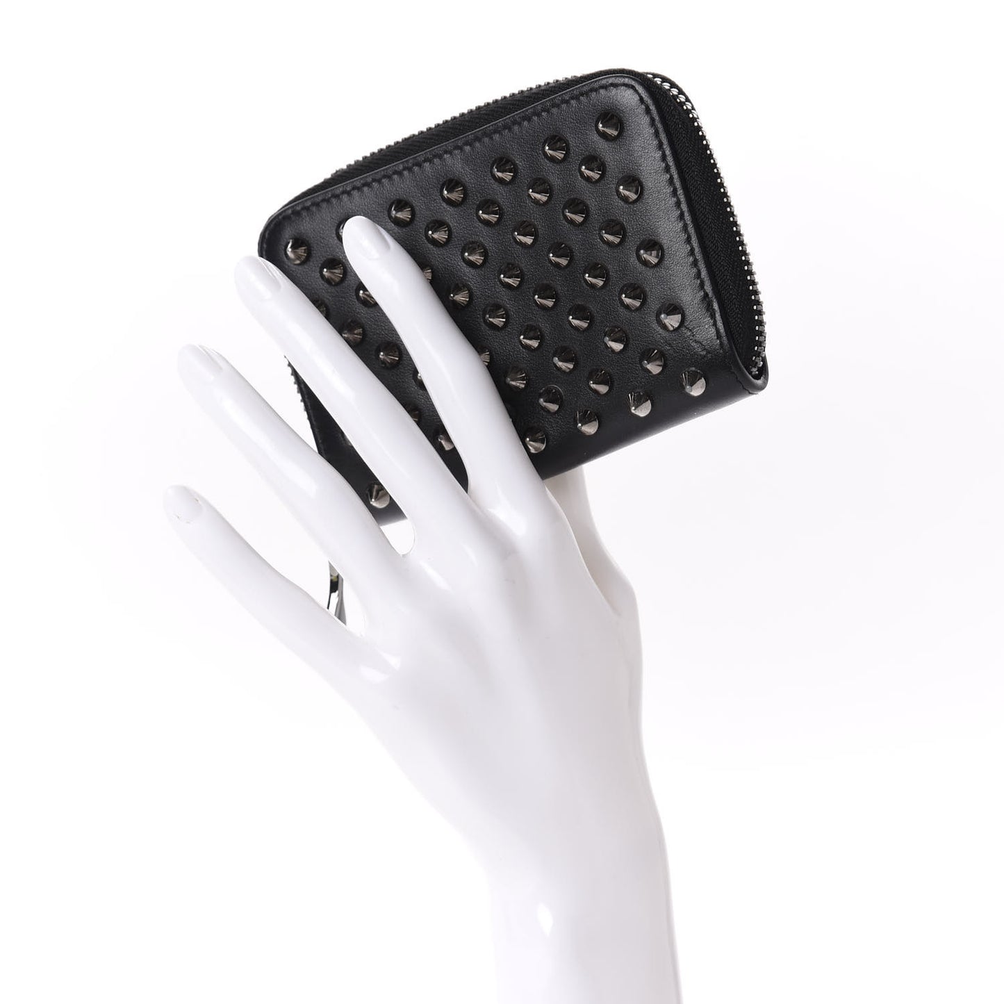 Calfskin Spiked Panettone Coin Purse Black