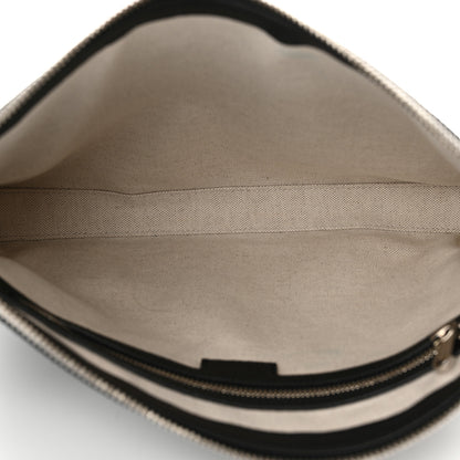 Gucci Piuma Calfskin Jumbo GG Embossed Medium Wristlet Messenger Bag Black 5 of 10