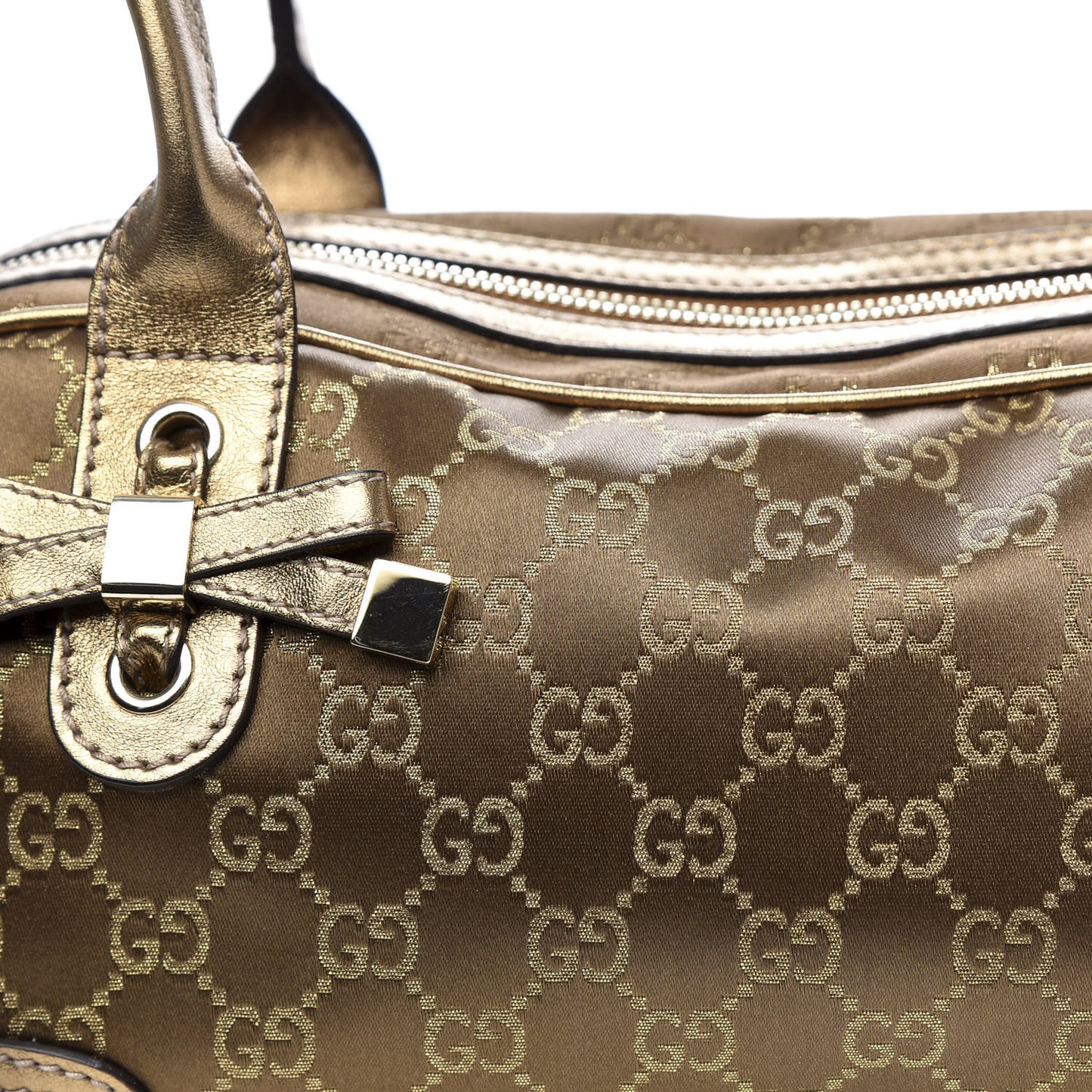 Satin Monogram Small Princy Satchel Bronze
