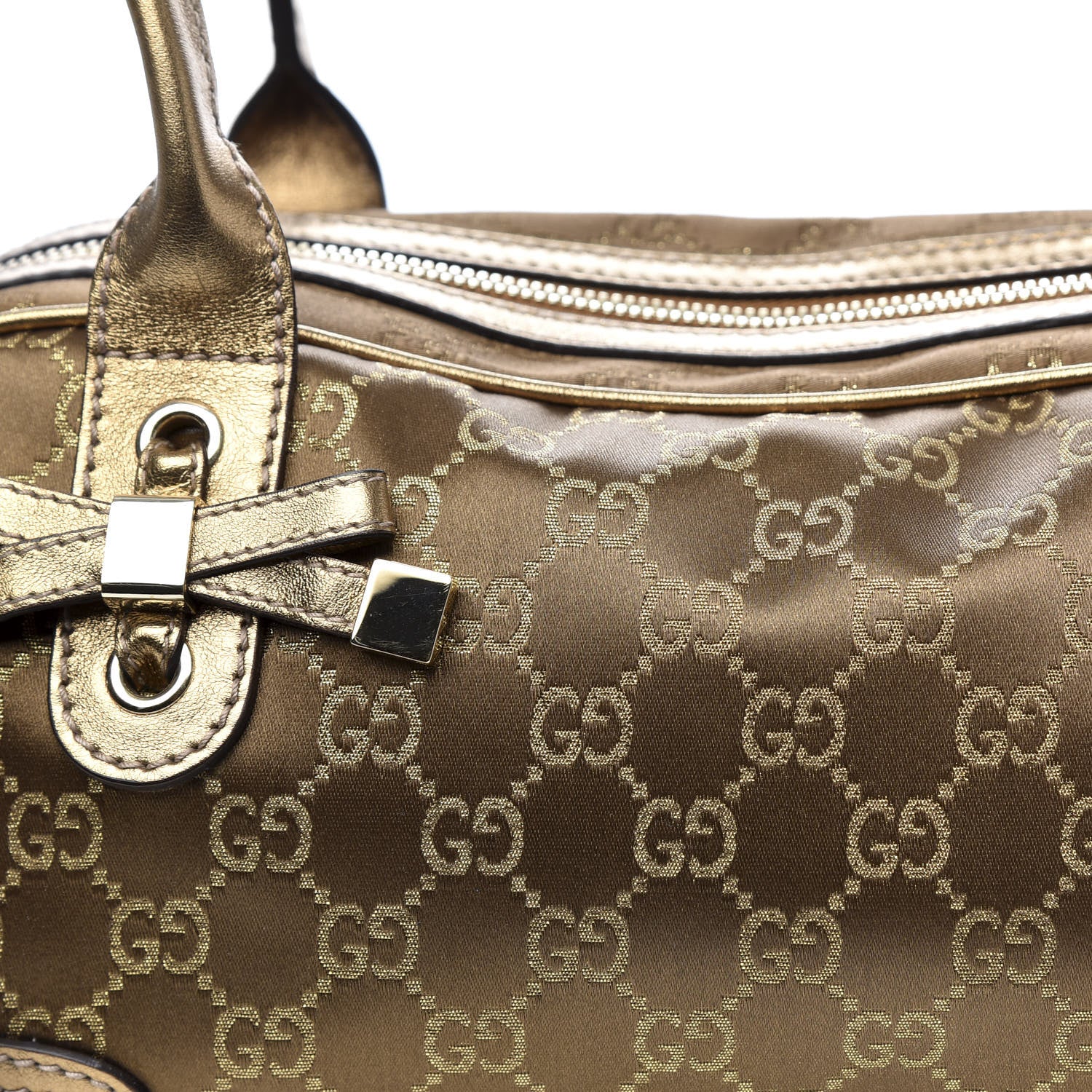Gucci Satin Monogram Small Princy Satchel Bronze 9 of 9