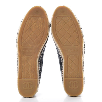 Chanel Flannel CC Espadrilles 40 Black Grey 5 of 10