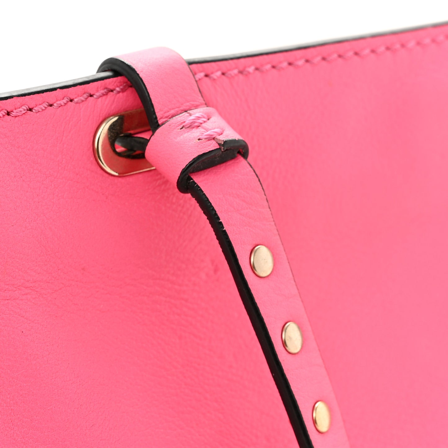 Vitello Small Rockstud Tote Fuxia Fluo