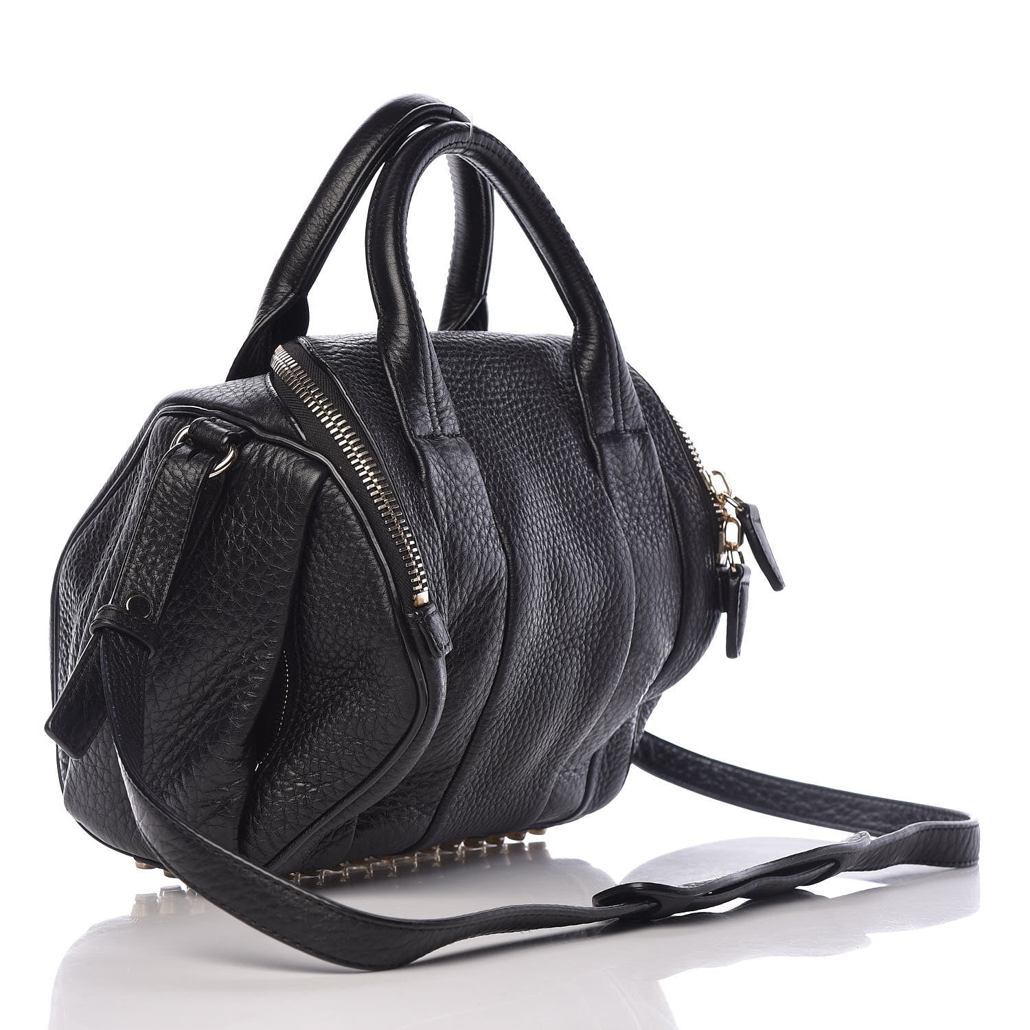 Alexander Wang Pebbled Lambskin Rockie Black Pale Gold Hardware 3 of 10