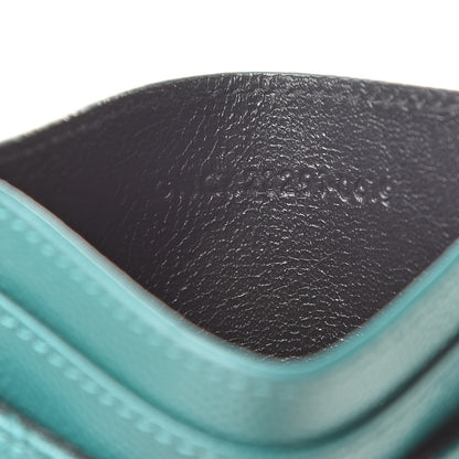 Saint Laurent Grain De Poudre Matelasse Chevron Monogram Credit Card Case Brilliant Grass 7 of 7