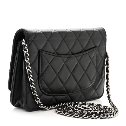 Chanel Lambskin Quilted Wallet On Chain WOC Black 3 of 11