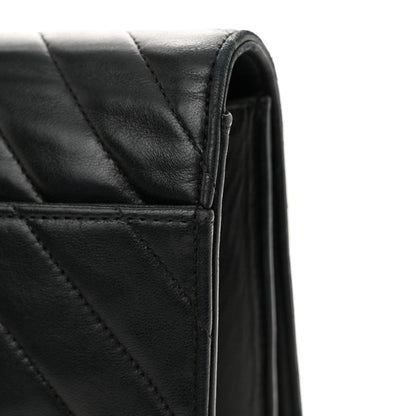 Chanel Lambskin Chevron Quilted Flap Black 13 of 15