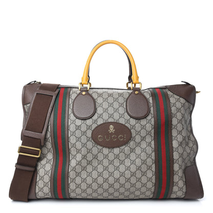 Gucci Soft GG Supreme Monogram Web Large Duffle Bag Beige New Acero Crop 1 of 10