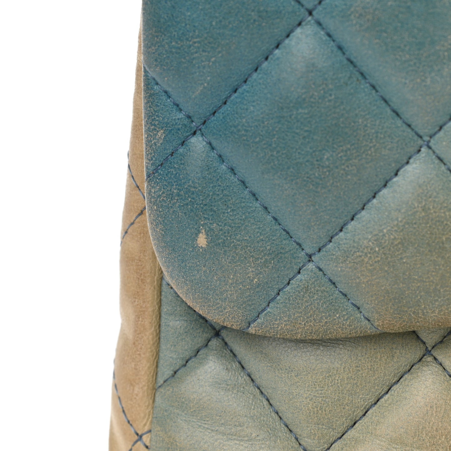 Lambskin Degrade Quilted Jumbo Single Flap Light Blue