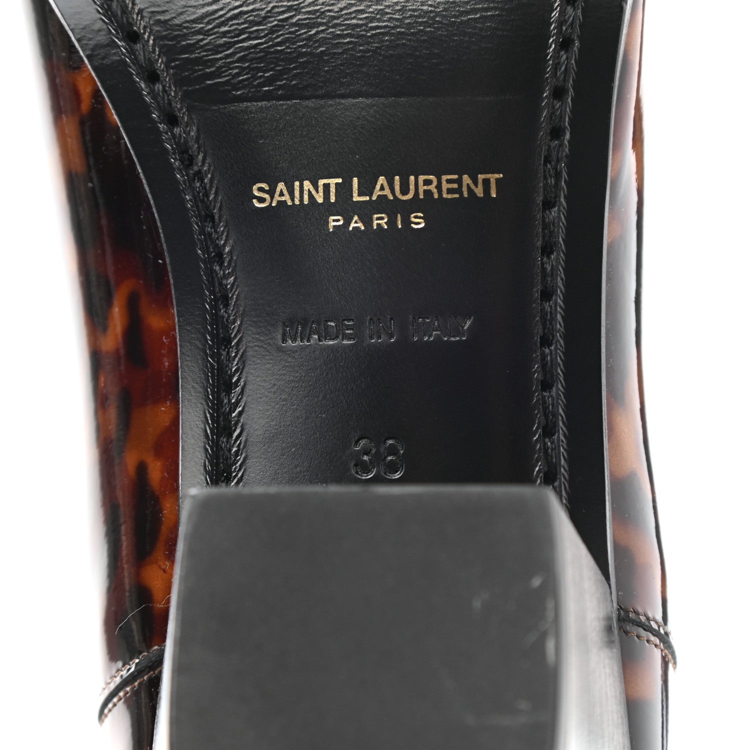 Saint Laurent Patent Tartaruga Chelsea Boots 38 Manto Naturale 6 of 9