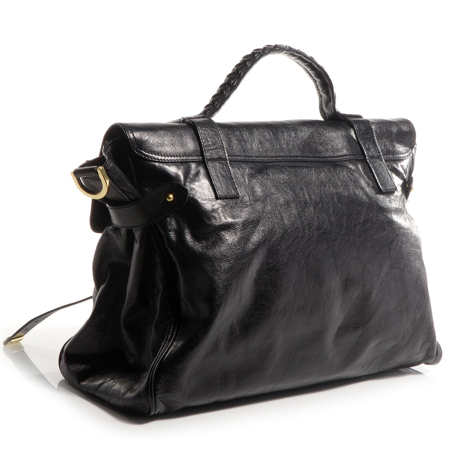 Soft Buffalo Leather Oversized Alexa Black