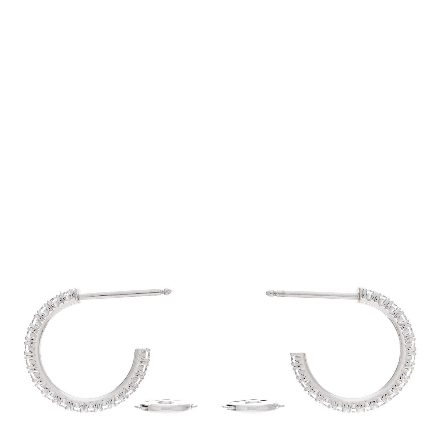 Cartier 18K White Gold Diamond Small Etincelle De Cartier Hoop Earrings 3 of 4