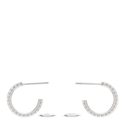 Cartier 18K White Gold Diamond Small Etincelle De Cartier Hoop Earrings 3 of 4