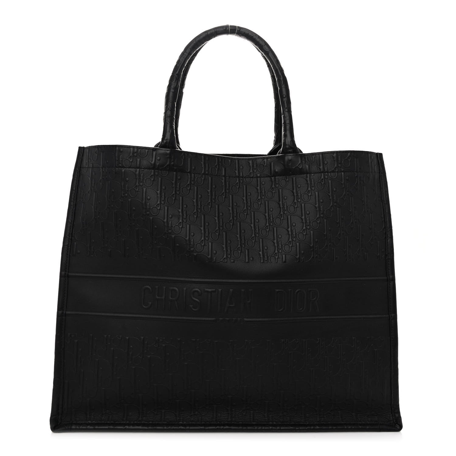 Christian Dior Oblique Calfskin Embossed Large Book Tote Black 1 of 9