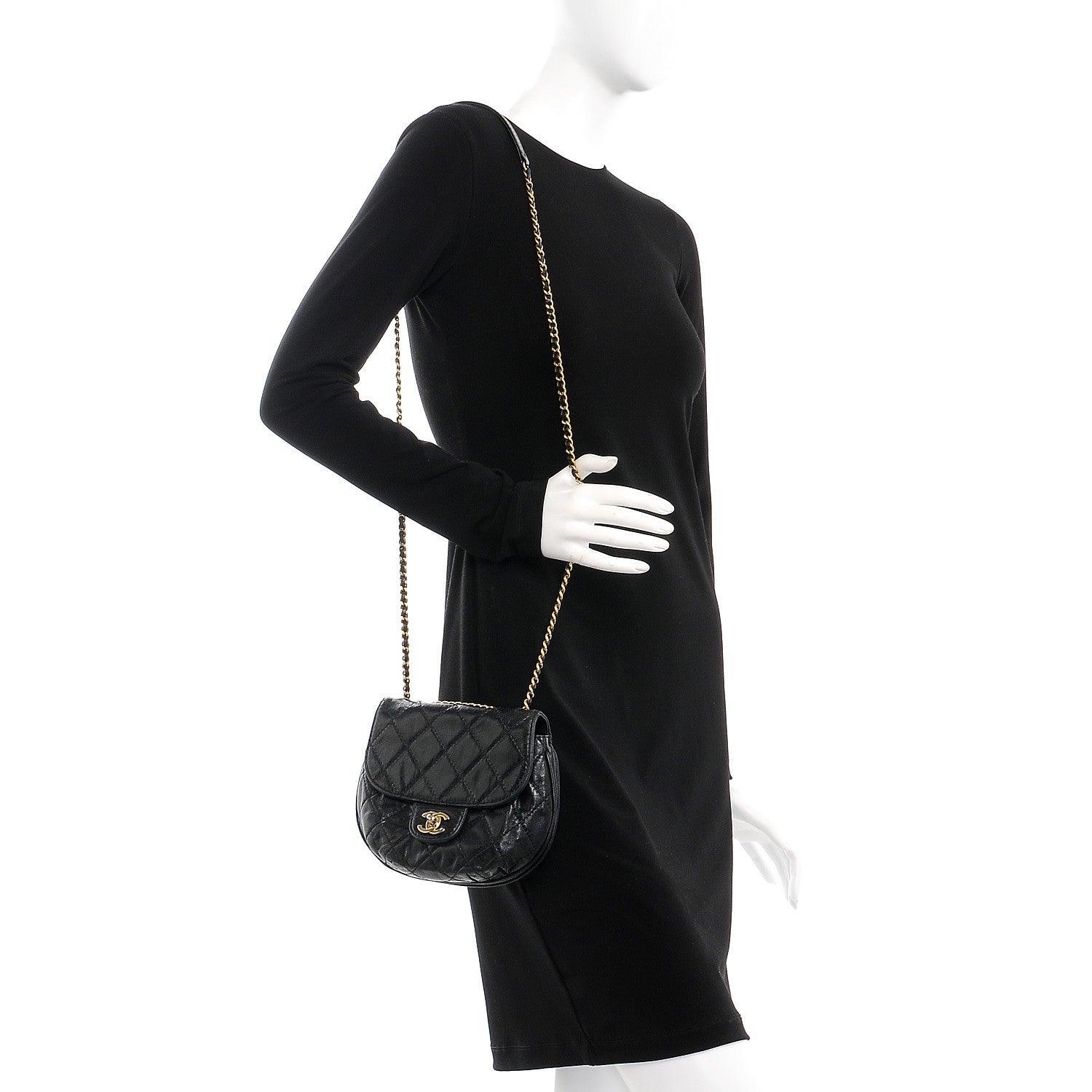 Chanel Aged Calfskin Small Bubble CC Flap Black 2 of 9