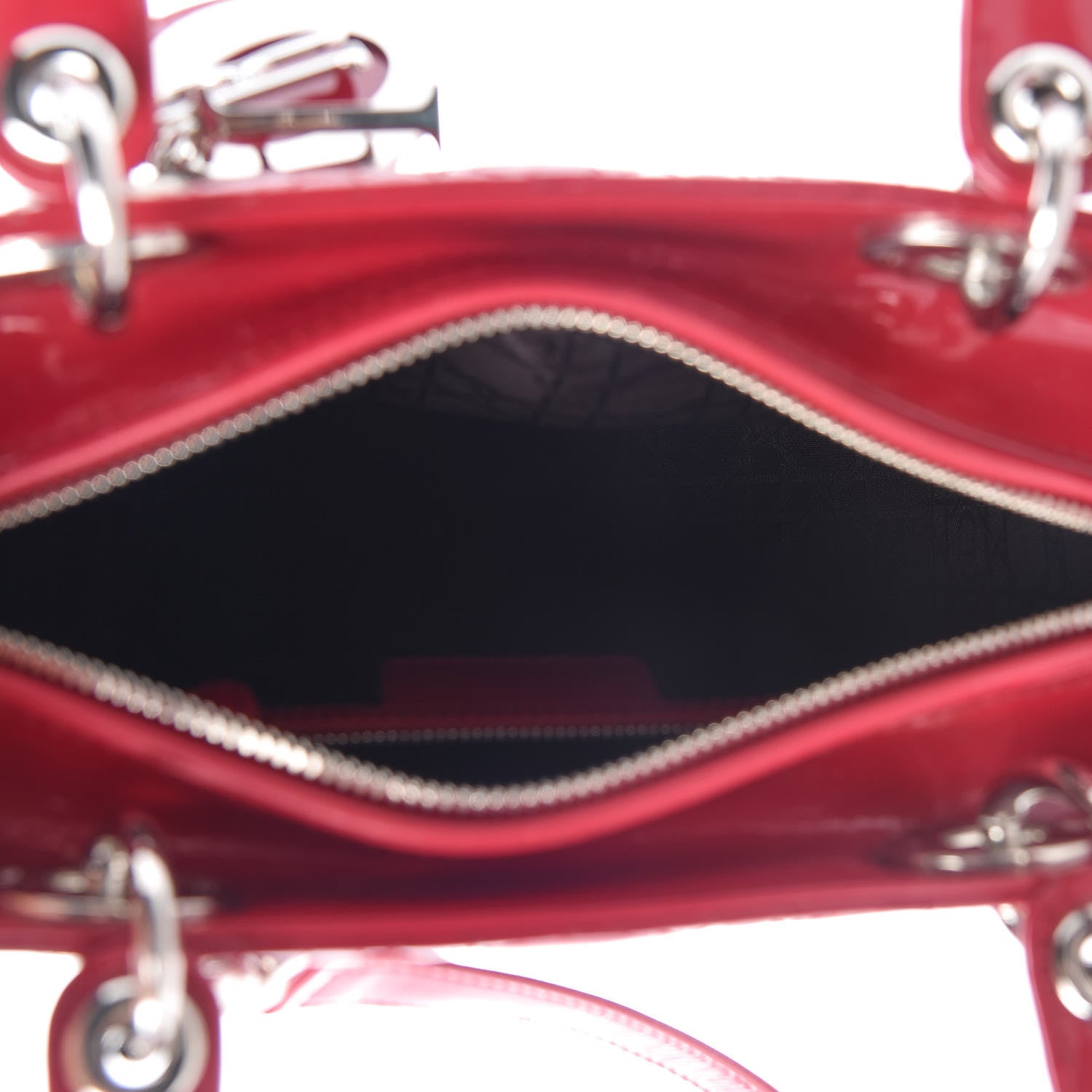 Christian Dior Patent Cannage Medium Lady Dior Red 5 of 11