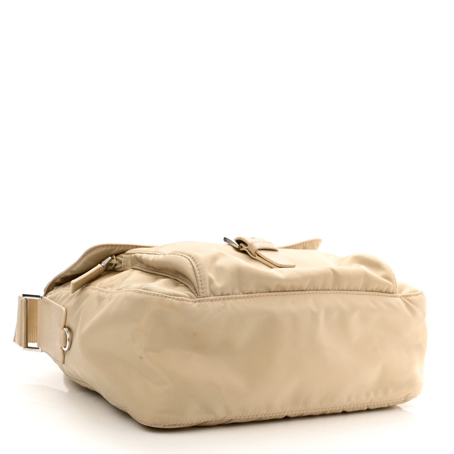 Prada Re-Nylon Vela Saffiano Pocket Single Buckle Messenger Shoulder Bag Deserto 4 of 10