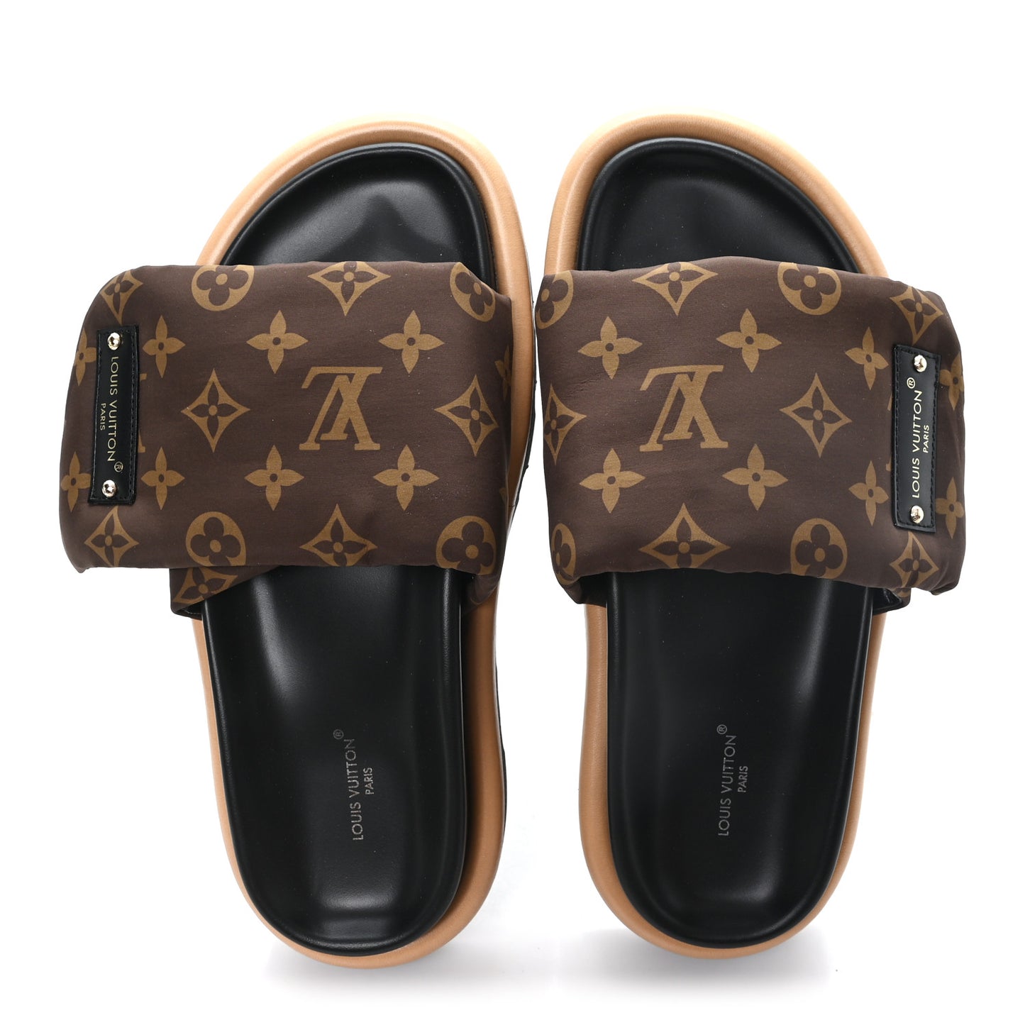 Nylon Monogram Pool Pillow Comfort Mule 38 Cacao Brown