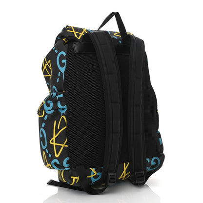 Gucci Techno Canvas GucciGhost Double Buckle Backpack Black New Acquamarine 3 of 10