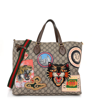 Gucci Soft GG Supreme Monogram Courrier Medium Crossbody Tote Beige New Acero 1 of 16