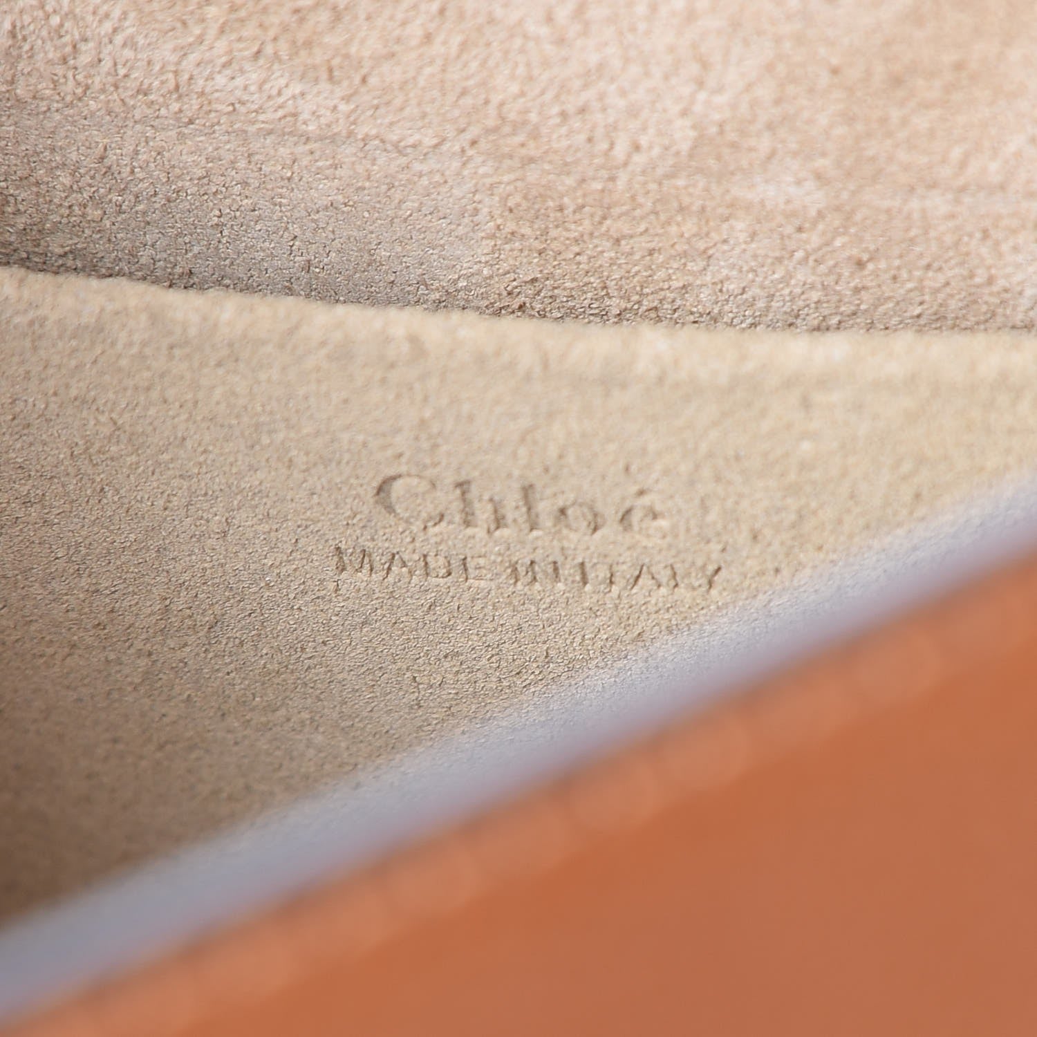 Chloe Calfskin Suede Medium Nile Bracelet Bag Caramel 6 of 7
