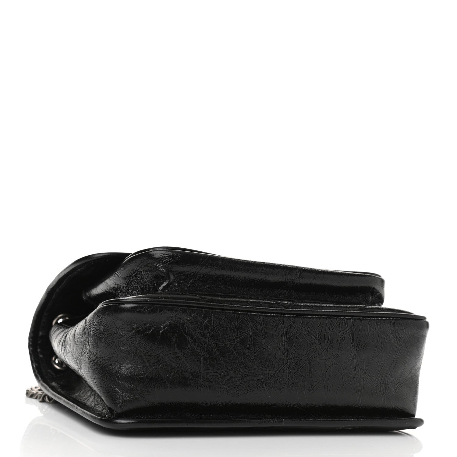 Saint Laurent Crinkled Lambskin Matelasse Monogram Baby Niki Chain Satchel Black 4 of 7