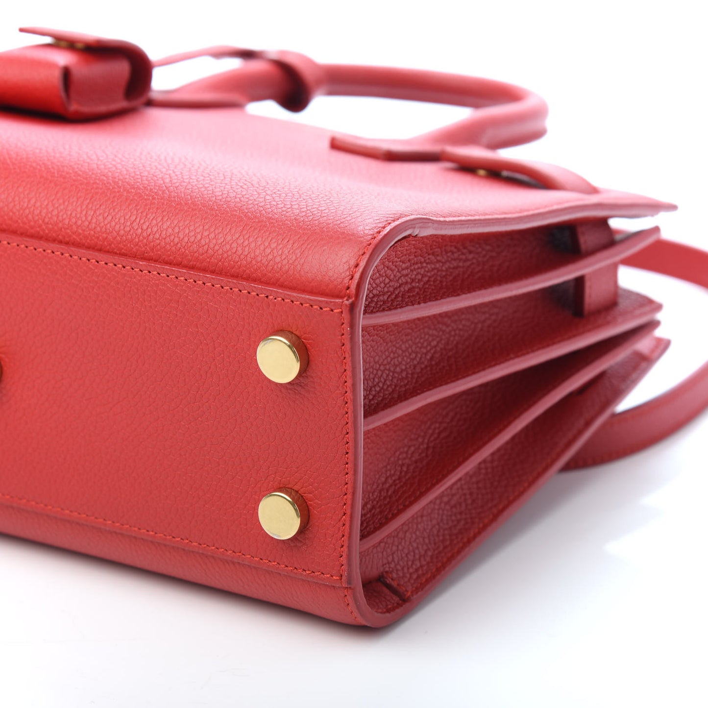 Grained Calfskin Nano Sac De Jour Lipstick Red