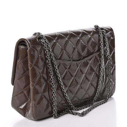 Chanel Crinkled Patent Quilted 2.55 Reissue 227 Flap Brown 3 of 13