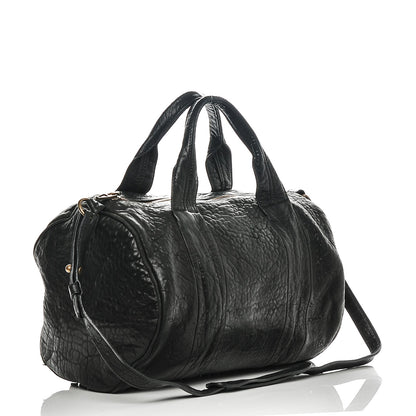 Alexander Wang Pebbled Lambskin Rocco Black Antique Brass Hardware 3 of 9