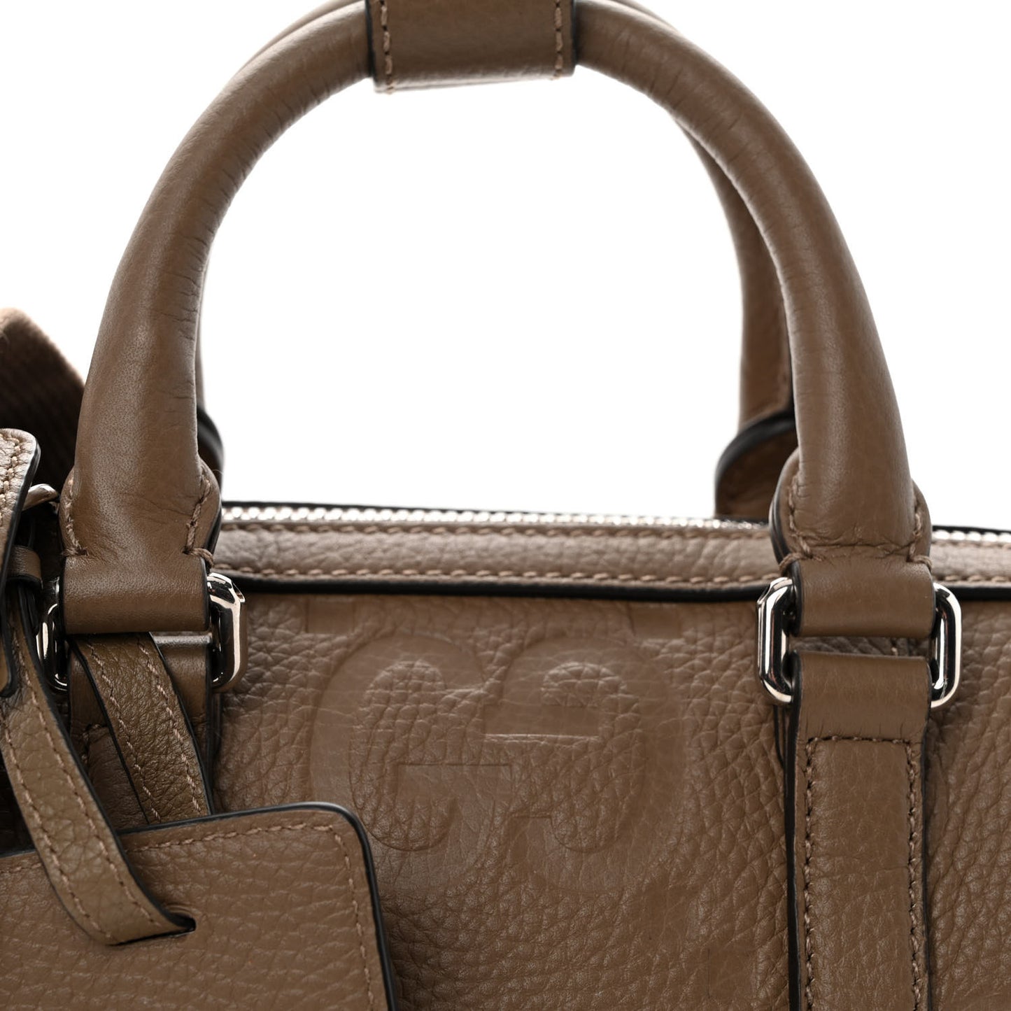 Piuma Calfskin Jumbo GG Embossed Mini Duffle Bag Good Taupe