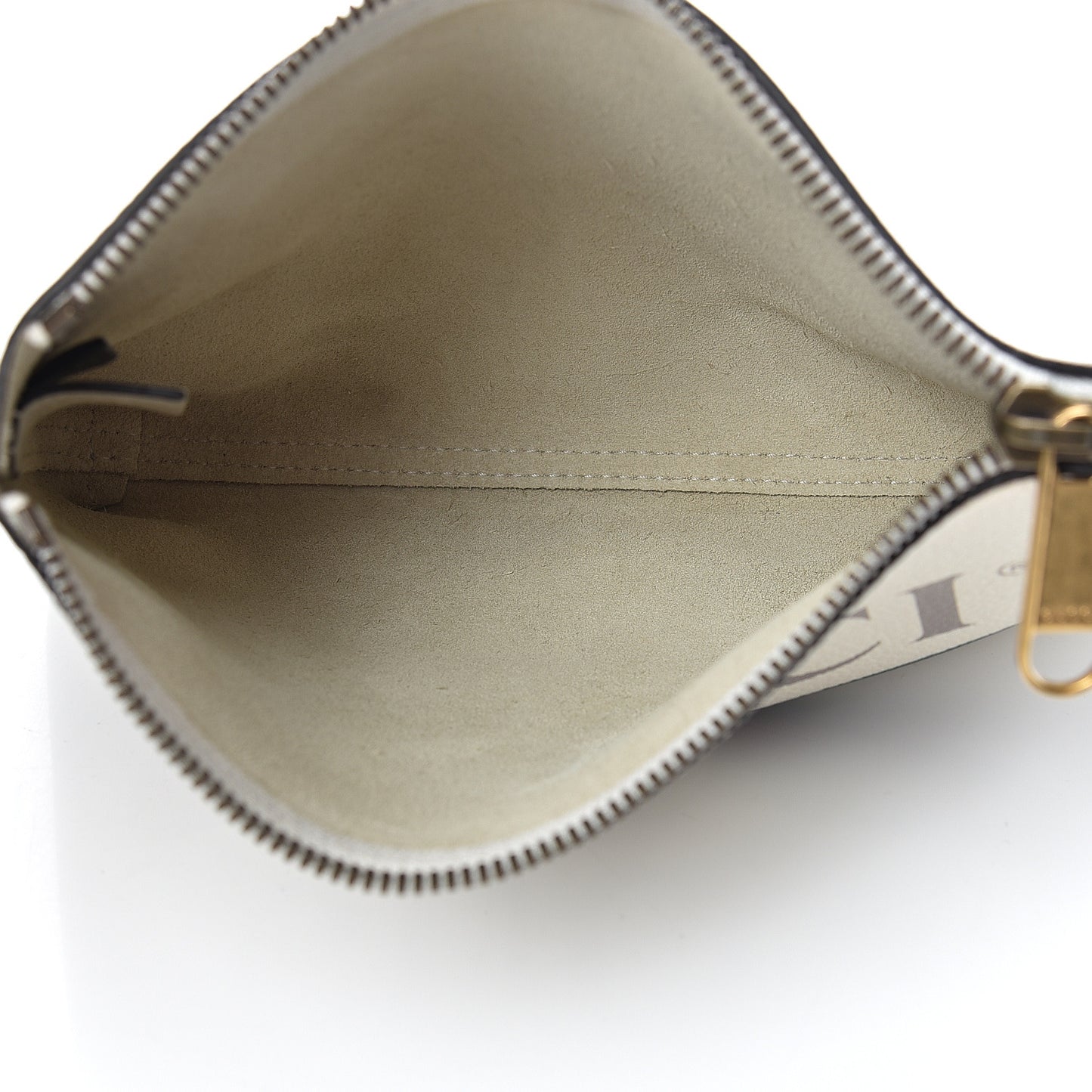 Pebbled Calfskin Medium Logo Portfolio Clutch White